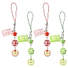 2Pcs Acrylic & Wood & Alloy & Resin Mobile Straps HJEW-YW00339-01-2