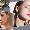 4 Pairs 4 Style Brass Cubic Zirconia Flower Stud Earring Findings EJEW-BBC0001-14-5