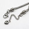 Tarnish Resistant 304 Stainless Steel European Round Snake Chains Bracelets STAS-J015-05-3