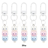 5Pcs Cat Shape Resin Pendant Decorations HJEW-YW00193-02-1