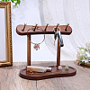 Desktop Wood Jewelry Display Racks with Oval Trays for Necklaces Rings Earrings Bracelets ODIS-WH0177-024-4
