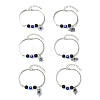 Zinc Alloy Charm Bangles for Women BJEW-JB14384-3