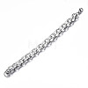 201 Stainless Steel Mesh Chain Bracelet with Leaf Patter for Men Women BJEW-S057-92-2