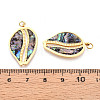 304 Stainless Steel Pave Natural Paua Shell Pendants STAS-N115-21B-G-3