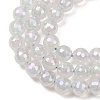 Electroplated Natural Agate Beads Strands G-B191-A07-8mm-01-3
