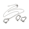 Irregular 304 Stainless Steel Pendant Necklace & Stud Earrings Sets for Women SJEW-E052-01P-4
