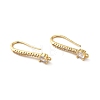 Brass Micro Pave Clear Cubic Zirconia Earring Hooks ZIRC-Q201-07G-1