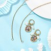Abalone Shell Pendant Necklace & Hoop Earrings with Shell Pearl & Natural Freshwater Pearls SJEW-JS01379-03-1