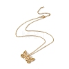 Initial Letter with Butterfly Pendant Necklace NJEW-C026-01G-M-2