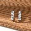 Clear Cubic Zirconia Star Hoop Earrings EJEW-K093-22P-4
