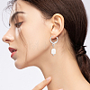 2 Pairs 2 Colors Plastic Imitaion Pearl Beaded Dangle Leverback Earrings EJEW-FI0001-03-6