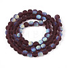 Frosted Transparent Glass Beads Strands GLAA-T032-T6mm-MBB19-2