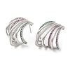 Colorful Rhinestone Claw Stud Earrings EJEW-D059-05P-1