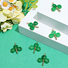 8Pcs Saint Patrick's Day Dyed Natural Malaysia Jade Shamrock Pendants PALLOY-BM00030-7