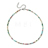 Faceted Rondelle Glass Beaded Necklace for Women NJEW-M208-01E-3