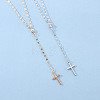 Alloy Crystal Rhinestone Cross Pendant Y Necklaces for Women WGC3C95-01-2