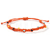 Glass Beads Braided Bead Bracelets TN6908-3-1