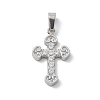 304 Stainless Steel Micro Pave Cubic Zirconia Pendants STAS-Z107-08P-10-1