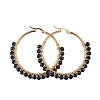 Beaded Hoop Earrings X-EJEW-JE03830-04-1