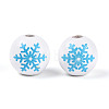 Christmas Spray Painted Schima Wood Beads WOOD-T032-35G-3