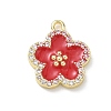 Brass Micro Pave Clear Cubic Zirconia and Enamel Pendants KK-A300-18C-1