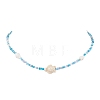 Summer Beach Sea Turtle Dyed Synthetic Turquoise & Glass Seed Beads Beaded Necklaces for Women NJEW-JN05081-02-1