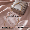 304 Stainless Steel Wavy Rectangle Link Chain Necklaces for Women PU1491-3-1