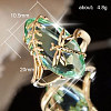 Leaf & Dragonfly Brass Glass Finger Rings FS-WGB6037-01-2