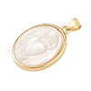 Natural White Shell Oval Pendants KK-F919-43B-G02-2