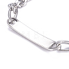 304 Stainless Steel Figaro Chain ID Bracelets BJEW-G631-05P-3