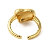 Heart Brass Open Cuff Rings for Women RJEW-A048-14G-3