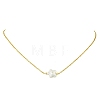 Natural Baroque Keshi Pearl Pendant 304 Stainless Steel Cable Chain Necklaces for Women NJEW-JN06225-4