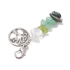 Natural Peridot & Quartz Crystal Chips Pendant Decoration HJEW-JM02100-04-5