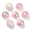 UV Plating Rainbow Iridescent Acrylic Beads OACR-F004-04H-2
