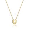 Brass Initial Pendant Box Chain Necklaces for Women FS-WG5C822-21-1