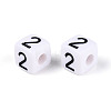 Opaque Acrylic European Large Hole Beads SACR-N020-01B-03-3