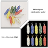 10Pcs 10 Colors Synthetic Luminous Stone Double Terminal Pointed Dyed Pendants G-CA0001-71-3