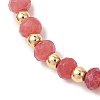 Brass & Dyed Natural Malaysia Jade Rondelle Beaded Bracelets for Women BJEW-JB13323-01-3