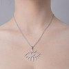 Non-Tarnish 201 Stainless Steel Hollow Eye Pendant Necklace NJEW-OY001-49-2