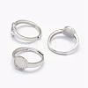 Anti-Tarnish Rhodium Plated 925 Sterling Silver Finger Ring Components STER-E061-01C-P-1
