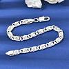 304 Stainless Steel Swirl  Link Bracelets for Women BJEW-K240-11S-2