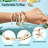 2 Bags Summer Beach Glass Seed Beaded & Natural Shell & Alloy Starfish Charm Anklet Sets AJEW-TA0003-69F-5