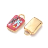 304 Stainless Steel Enamel Pendants STAS-F360-10G-02-2