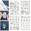 4 Sheets 11.6x8.2 Inch Stick and Stitch Embroidery Patterns DIY-WH0455-054-1