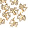 SHEGRACE Brass Micro Pave Clear Cubic Zirconia Charms XGRQ4S997-749G-1