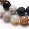 Natural Dendritic Agate Round Beads Strands G-N0166-01-8mm-2
