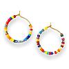 Vintage Colorful Beaded Hoop Earrings with Unique Design for Women GJ4582-1