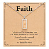 Rectangle 201 Stainless Steel Mustard Seed Pendant Necklaces for Women WG511AE-08-1