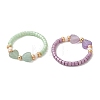 7Pcs Glass and Gemstone Beads Finger Rings for Couple RJEW-MZ00034-3