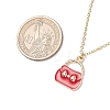 Alloy Enamel Handbag Pendant Brass Cable Chain Necklaces for Women NJEW-JN05273-3